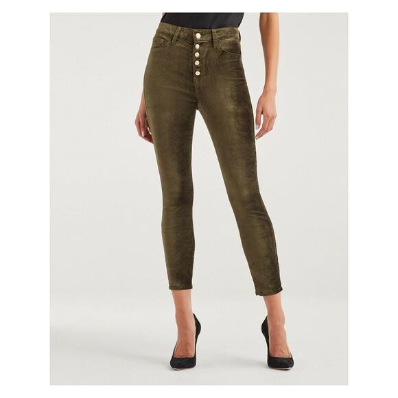 7 FOR ALL MANKIND Womens Capri Jeans Green Juniors 25